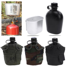 Load image into Gallery viewer, Hot Heavy Cover Army Water Bottle Aluminum Cooking Cup US 1L Military Canteen Camping Hiking Survival Kettle Outdoor Tableware