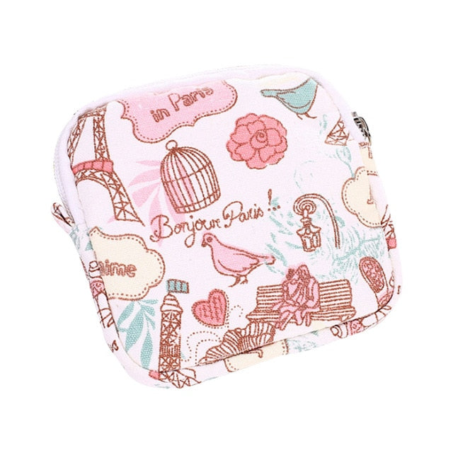 1pc Multi-functional Wet Bag Reusable Napkin Bag for Cloth Pads Menstrual Pad Sanitary Pads Bags Coin Makeup Bag Makeup Tool Kit