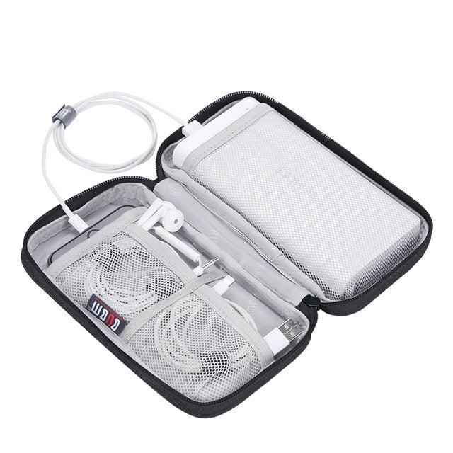 PLEEGA Portable Power Source Storage Bag Digital Cable,Data Line Storage Bags Earphone Pouch Outdoor Travel Organizer