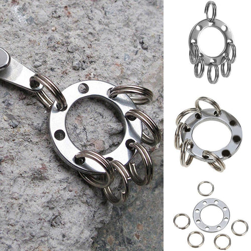 EDC Outdoor Steel Rope Burglar Keychain Multi-Tool Tactical Retractable Key Chain Camping Key Ring Outdoor Camping Travel Kits