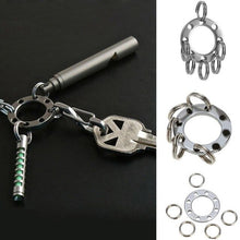 Load image into Gallery viewer, EDC Outdoor Steel Rope Burglar Keychain Multi-Tool Tactical Retractable Key Chain Camping Key Ring Outdoor Camping Travel Kits