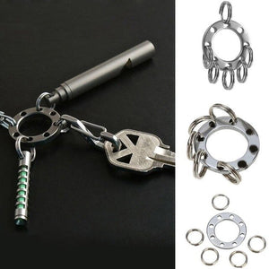 EDC Outdoor Steel Rope Burglar Keychain Multi-Tool Tactical Retractable Key Chain Camping Key Ring Outdoor Camping Travel Kits