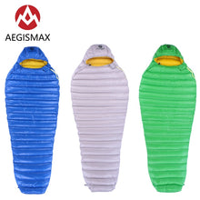 Load image into Gallery viewer, Aegismax 2019 new arrival LETO  Ultralight water repellent White Goose Down Sleeping bag Mummy  Splicing  Hiking Camping 700FP