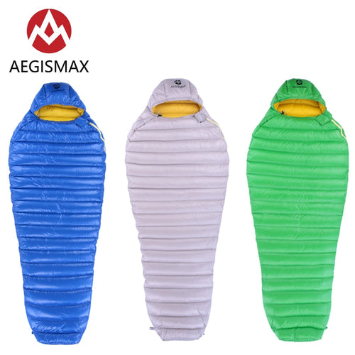 Aegismax 2019 new arrival LETO  Ultralight water repellent White Goose Down Sleeping bag Mummy  Splicing  Hiking Camping 700FP