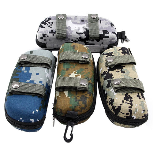 Camouflage Sunglasses Case Outdoor Portable Zipper Glasses Case Belt Sunglasses Organizer Storage Box For Outdoor Camping Hiking