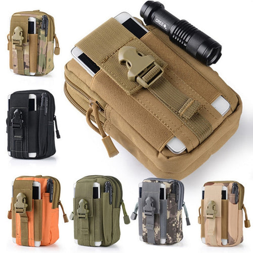 Sport Casual Tactical Military Outdoor Camping Belt Molle Waist Bag Men Sport Waist Pack Phone Cover Case Camping Hunting Bags
