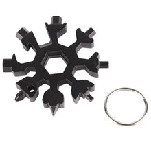 Load image into Gallery viewer, 18 in 1 snowflake multi spanner multifunction pocket key ring survive tool hex camp multipurpose outdoor hike keyring wrench bot