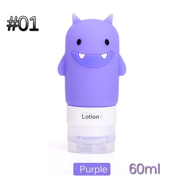60/80/90ML Portable Cute Refillable Travel Silicone Empty Bottles Shampoo Shower Gel Lotion Sub-bottling Tube Squeeze Container