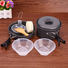 Load image into Gallery viewer, 8pcs/set Outdoor Camping Cookware Set Portable Utensils 2-3 Persons Bowl Pot Spoon tableware Cooking Travel Picnic Set