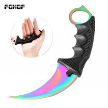 Load image into Gallery viewer, 2019 CS GO Counter Strike Karambit Claw marble fade nife Sheath hunt camp tactical fight survive combat self defense hawkbill