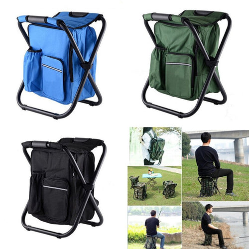 Portable Folding Fishing Chairs Solid Outdoor Multi-function Leisure Fishing Storage Bag Fishing Chair