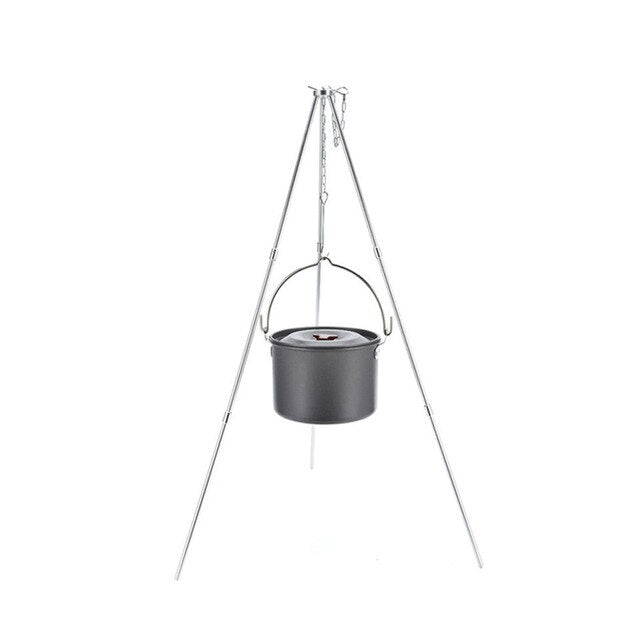 4L Camping Cookware Outdoor Tableware Hanging Pot Pan 4-6 Friends Picnic Cooking Set