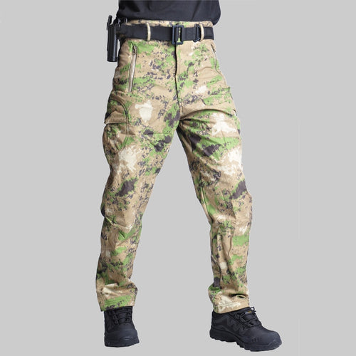 Outdoor Sport Softshell Tactical Pants Men Camouflage Hunting Clothes Military Pants For Camping Hiking Trouser