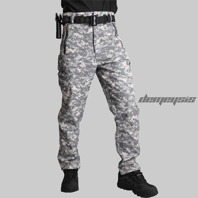 Outdoor Sport Softshell Tactical Pants Men Camouflage Hunting Clothes Military Pants For Camping Hiking Trouser