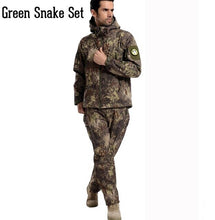 Load image into Gallery viewer, Tactical Snake Camouflage Army Jacket Set Men Military Outdoor Waterproof Softshell Hunting Jackets Fleece Hooded Hking Clothes