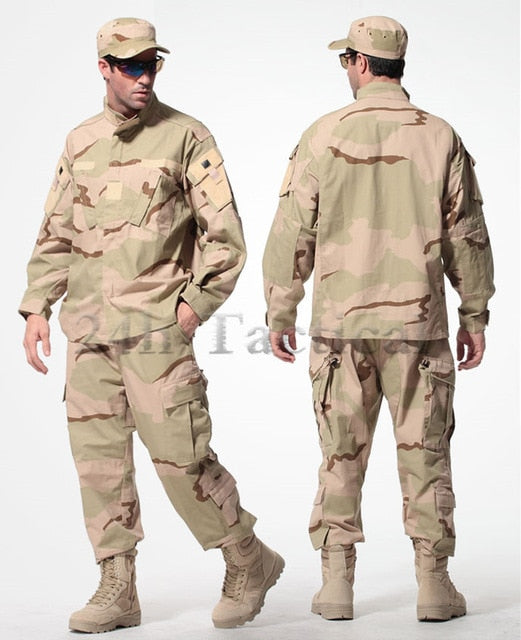 US Army Tactical Military Camouflage Combat Uniform Airsoft Camo BDU Men Clothing Set Outdoor Hunting suits CP S-XXXL