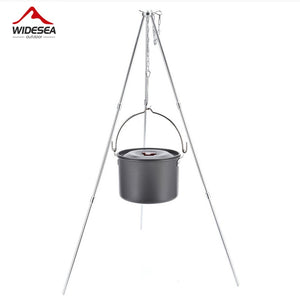 Widesea 4L camping cookware outdoor tableware hanging pot pan 4-6 persons picnic cooking set