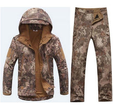 Load image into Gallery viewer, Hunting Softshell Camouflage Clothes Outdoor Tactical Millitary Jacket Suit Men Waterproof Combat Jacket+pants Windproof Hoody
