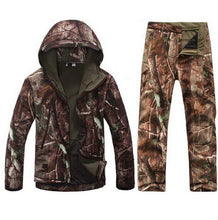 Load image into Gallery viewer, Hunting Softshell Camouflage Clothes Outdoor Tactical Millitary Jacket Suit Men Waterproof Combat Jacket+pants Windproof Hoody