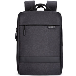 Mens Casual USB Charging Work Backpack Large Space Short Trip Male Waterproof Travel Luggage Bags 15.6 inch Laptop Back Pack