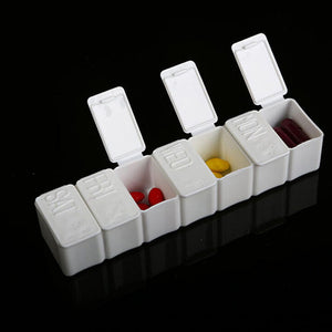 1PCS 4 Row 28 Squares Weekly 7 Days Tablet Pill Box Holder Medicine Storage Organizer Container Case