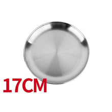 Load image into Gallery viewer, Camping 16-28cm Dia Stainless Steel Tableware Dinner Plate Food Container Thanksgiving Day