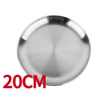 Load image into Gallery viewer, Camping 16-28cm Dia Stainless Steel Tableware Dinner Plate Food Container Thanksgiving Day