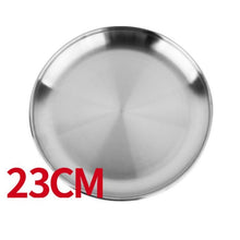 Load image into Gallery viewer, Camping 16-28cm Dia Stainless Steel Tableware Dinner Plate Food Container Thanksgiving Day