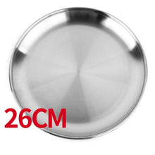 Load image into Gallery viewer, Camping 16-28cm Dia Stainless Steel Tableware Dinner Plate Food Container Thanksgiving Day
