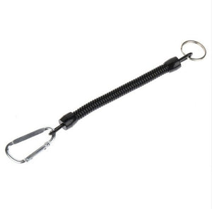 Tactical Retractable Plastic Spring Elastic Rope Security Gear Outdoor Tool For Hiking Camping Climbing Anti-lost  Keychain