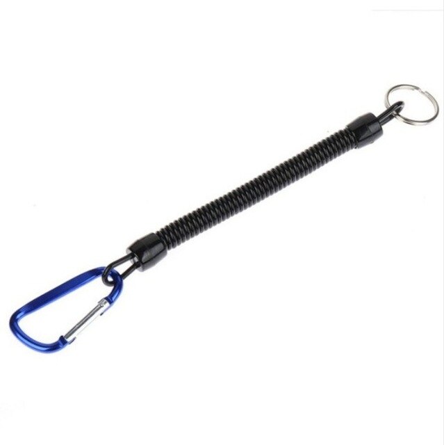 Tactical Retractable Plastic Spring Elastic Rope Security Gear Outdoor Tool For Hiking Camping Climbing Anti-lost  Keychain